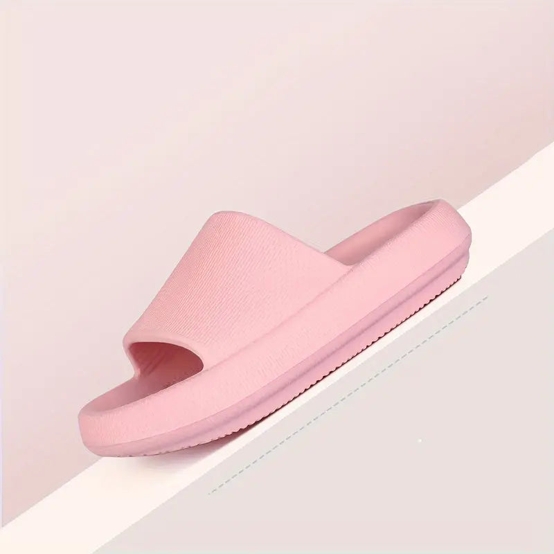 Women's Solid Color Casual Slip On Cloud Slides Comfortable Soft Sole Shoes