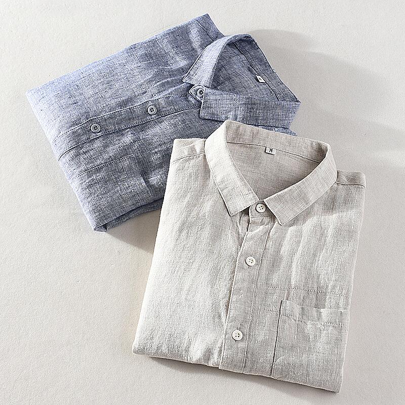 Pure Linen Long Sleeve Casual Shirt