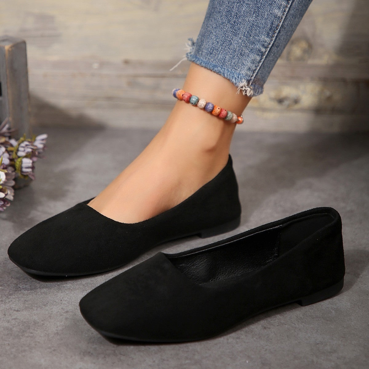 Comfortable Women Casual Business Ballet Flat Loafer Shoes With Support