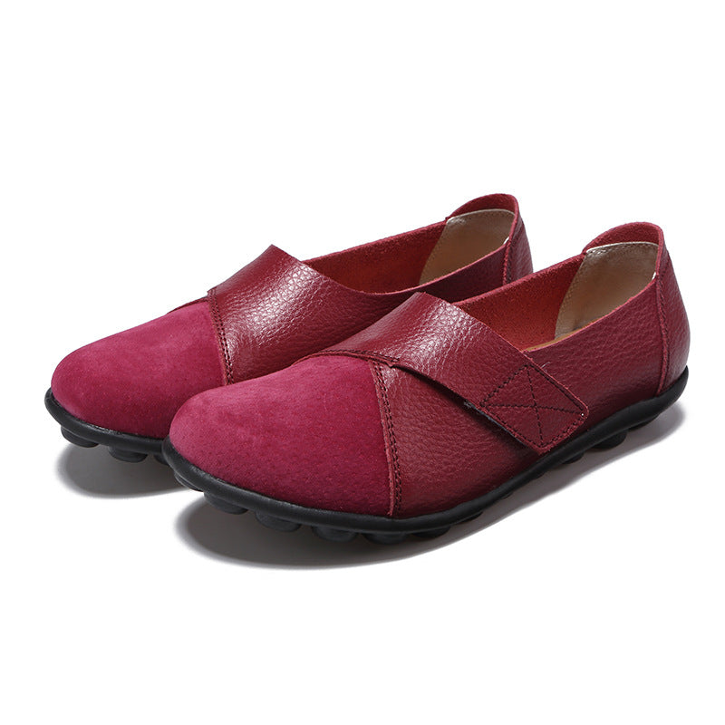 Orthopedic Wide Toe Box Comfy Leather Loafer Shoe For Women