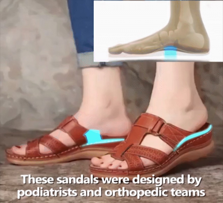 Dr. Care Premium Vintage Orthopedic Open Toe Sandal, Comfy Women Orthopedic Premium Sandals - Smiths Picks - Orthopedic Shoes & Sandals